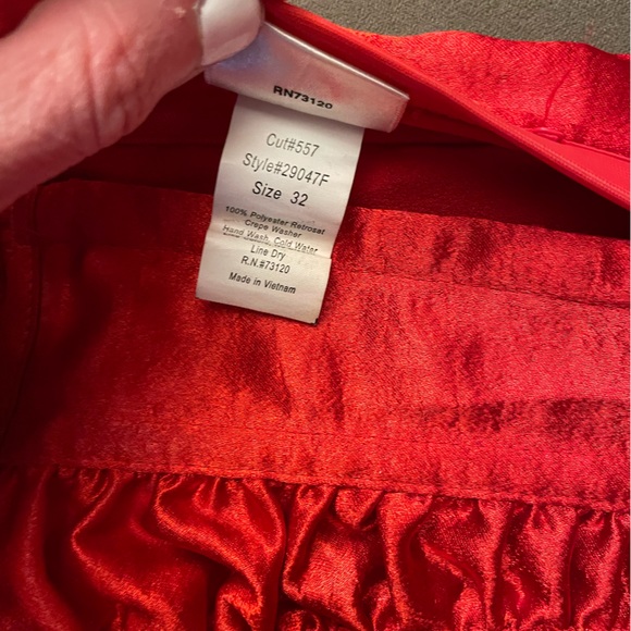 Frederick's Of Hollywood - Red Ruched Strapless Corset. Size 32 - Picture 4 of 5